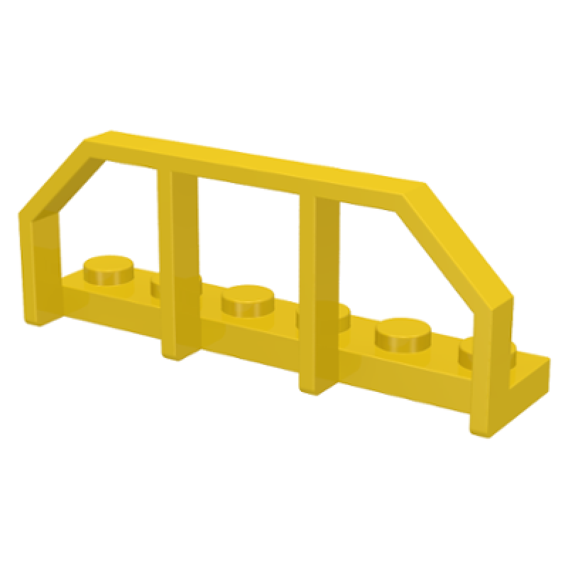 Plaat, Aangepast 1x6 met einde treinwagon / hek Yellow
