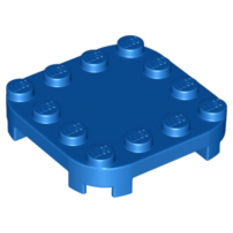 Plaat, Aangepast 4x4 met Ronde Hoeken en 4 Pootjes Blue
