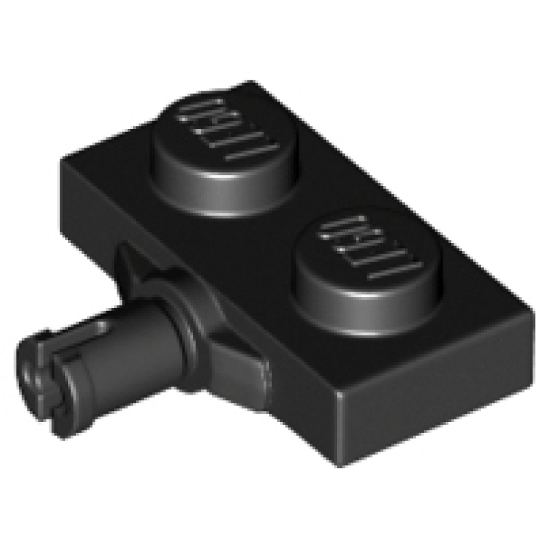 Plate, Aangepast 1x2 met wielhouder Black