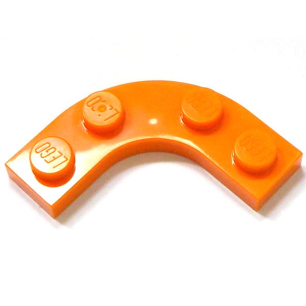 Plaat, Rond Hoek 3x3 met 2x2 inkeping Orange