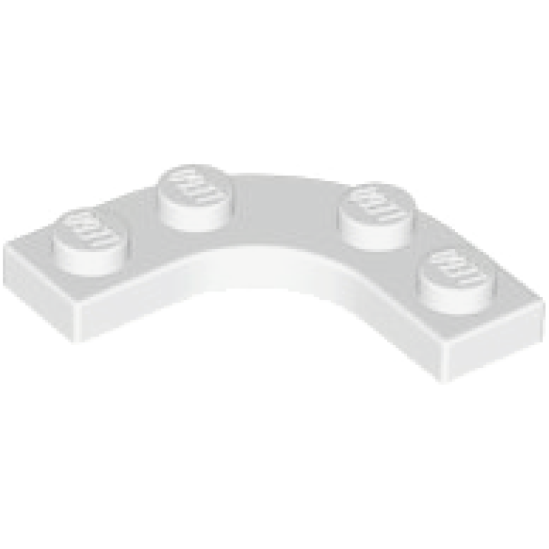 Plaat, Rond Hoek 3x3 met 2x2 inkeping White