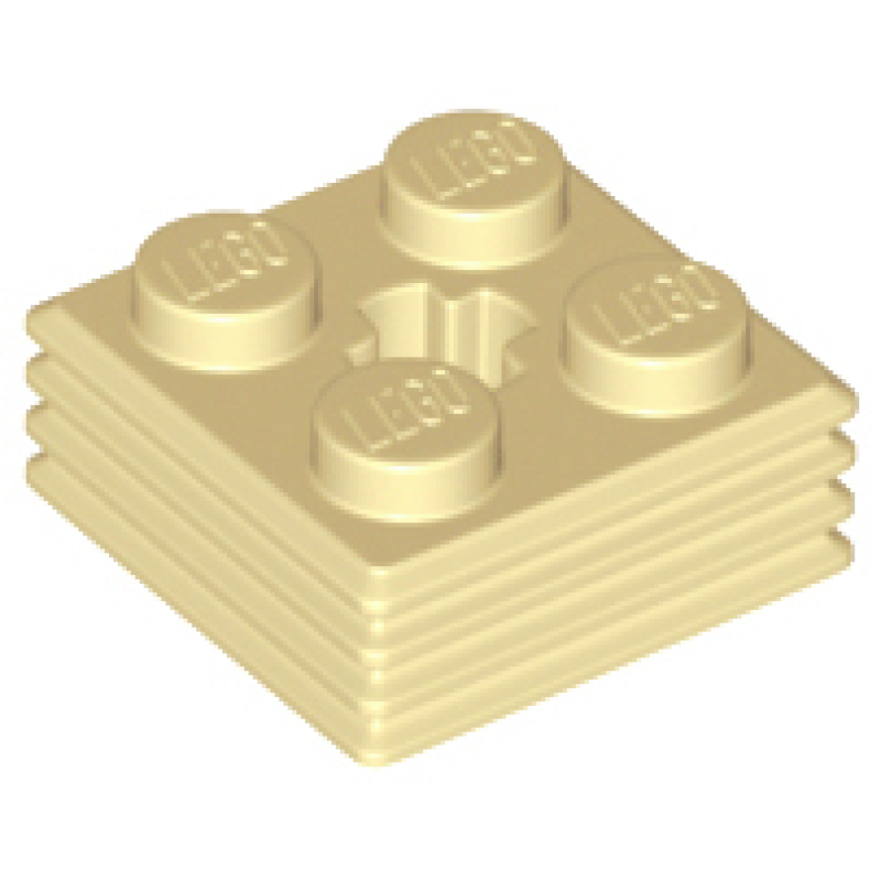 Plaat, Aangepast 2x2x2/3 geribbeld Tan