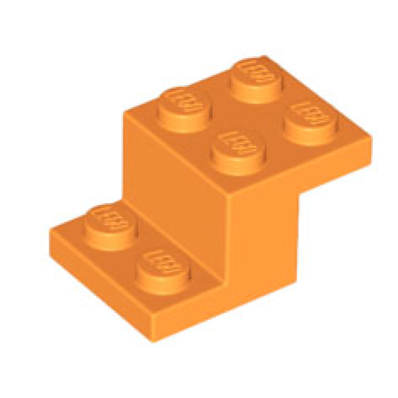Plaat, Hoek 3x2x1 1/3 zonder nopjes houder onderkant Orange