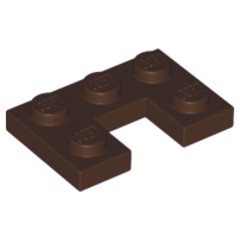 Plaat, Aangepast 2x3 met 1x1 inkeping Dark Brown