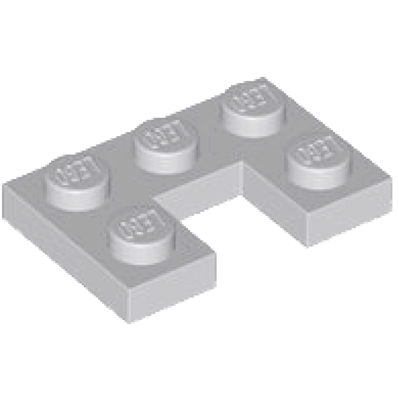 Plaat, Aangepast 2x3 met 1x1 inkeping Light Bluish Gray