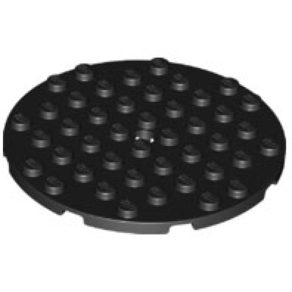 Plaat, Rond 8x8 met gat Black