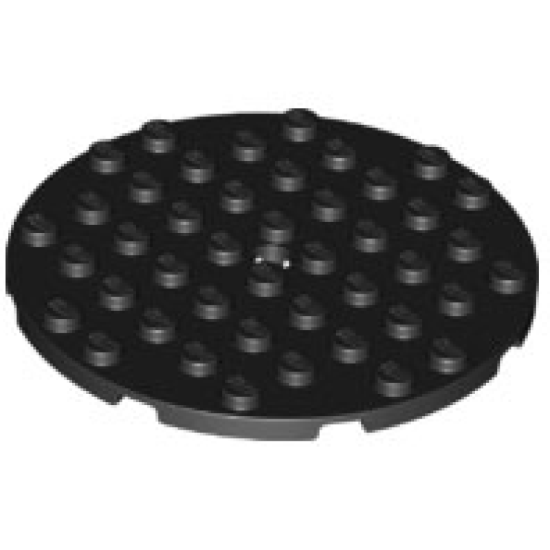 Plaat, Rond 8x8 met gat Black