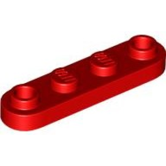 Plaat, Rond 1x4 met 2 open noppen Red
