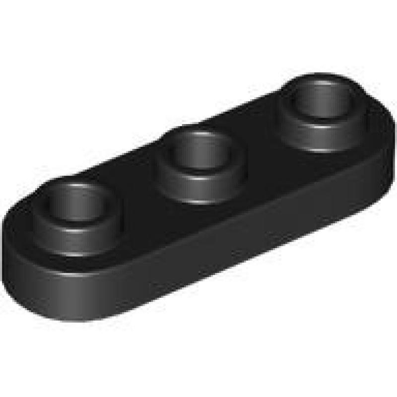 Plaat, Rond 1x3 met open nopjes Black
