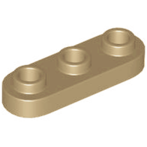 Plaat, Rond 1x3 met open nopjes Dark Tan