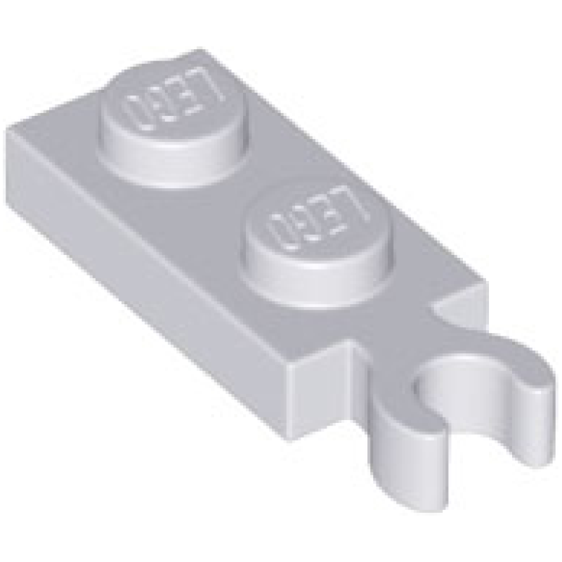Plaat, Aangepast 1x2 met clip aan uiteinde (verticale greep) Light Bluish Gray