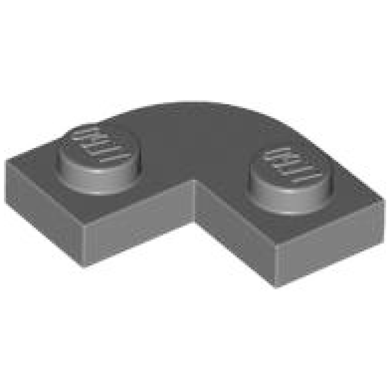 Plaat, Rond Hoek 2x2 met inkeping Dark Bluish Gray