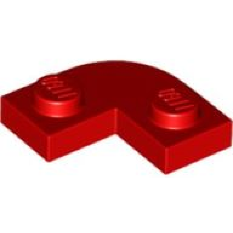 Plaat, Rond Hoek 2x2 met inkeping Red