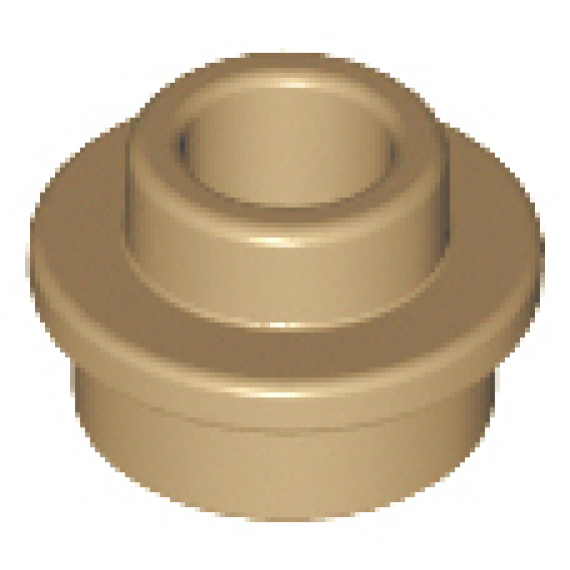 Plaat, Rond 1x1 met open nop Dark Tan