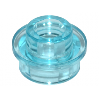 Plaat, Rond 1x1 met open nop Trans Light Blue