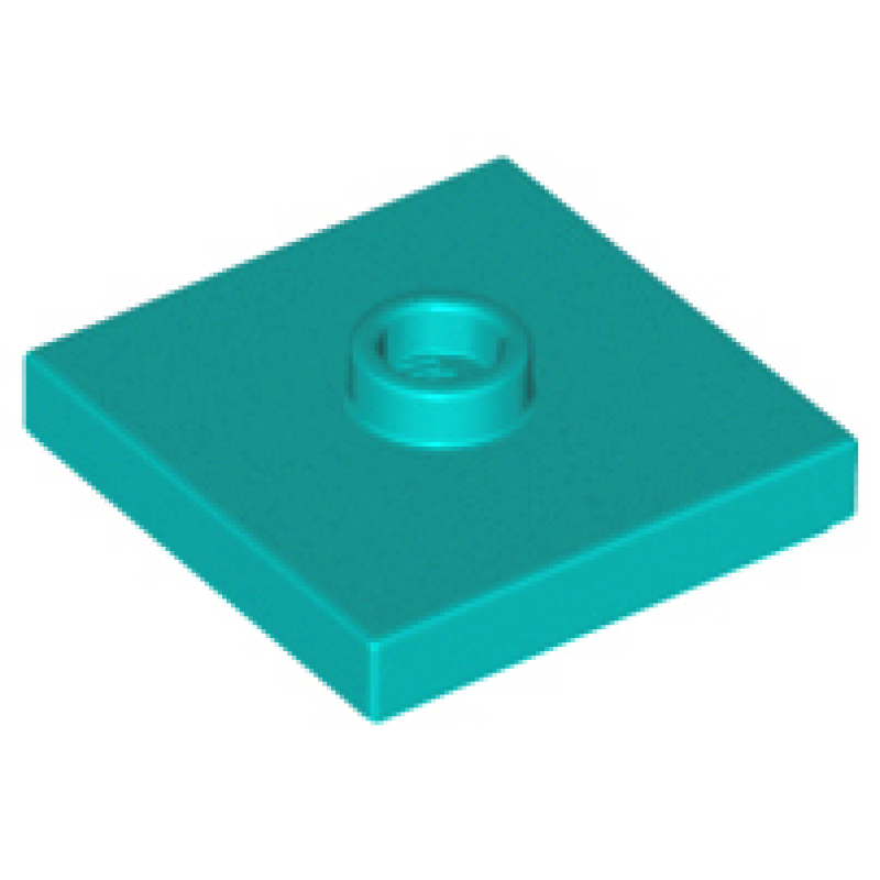 Plaat, Aangepast 2x2 met 1 nop in het midden Dark Turquoise