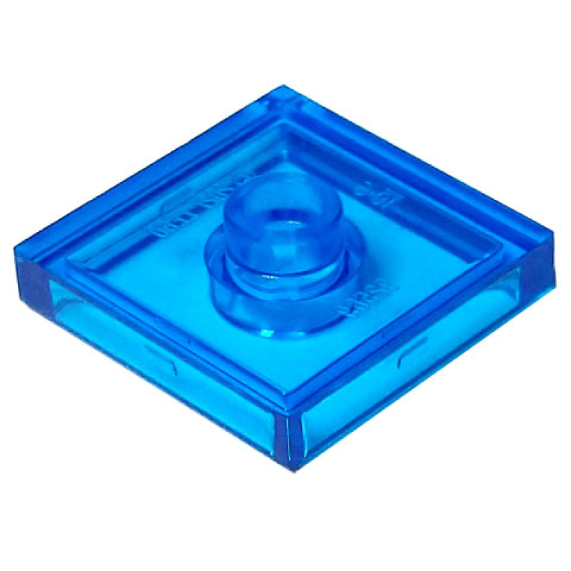 Plaat, Aangepast 2x2 met 1 nop in het midden Trans Dark Blue