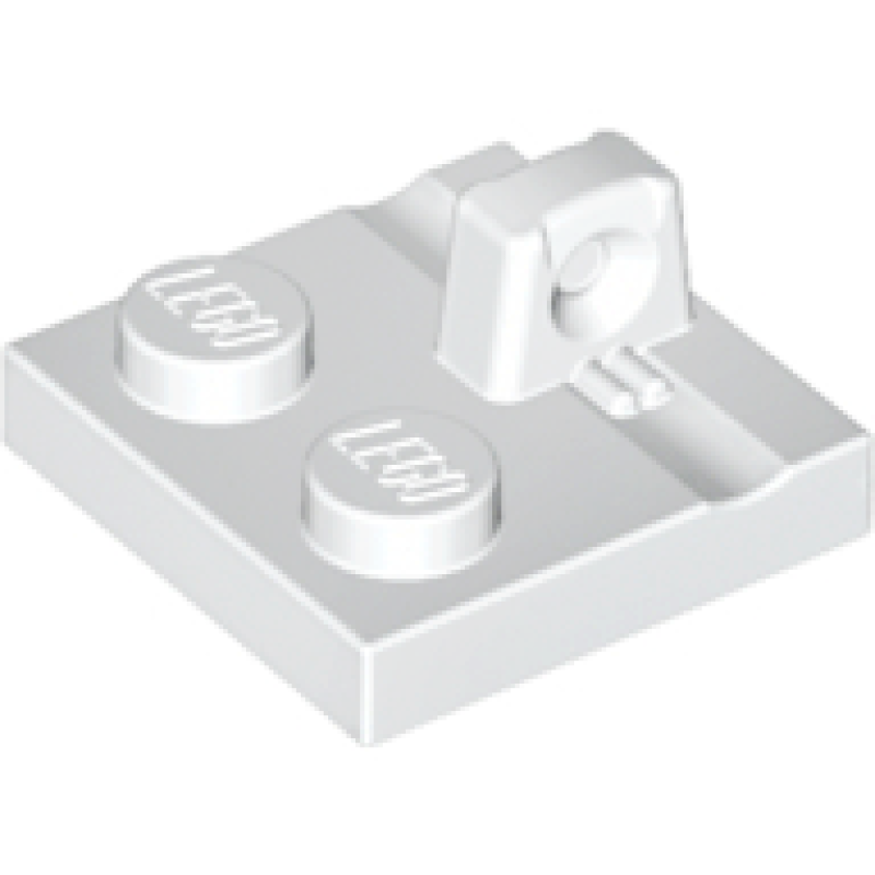 Scharnier, Plaat 2x2 vergrendeling met 1 vinger aan bovenkant White