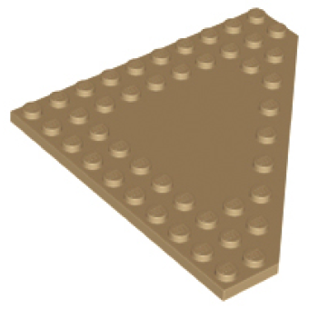 Wig, Paat 10x10 met afgesneden hoek en geen nopjes in het midden Dark Tan