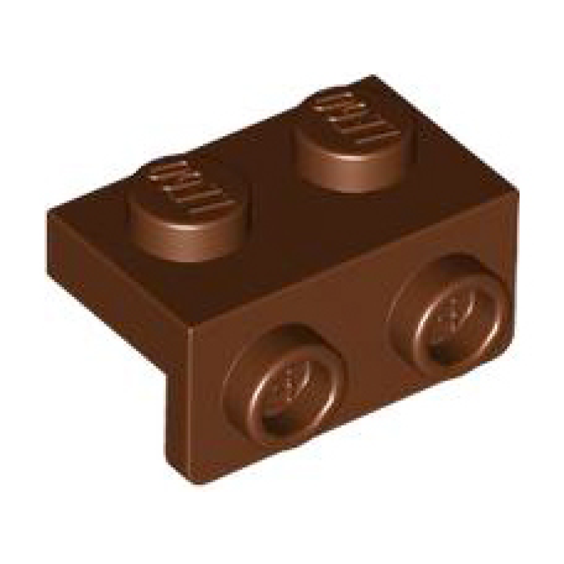 Plaat, Hoek 1x2 - 1x2 Reddish Brown
