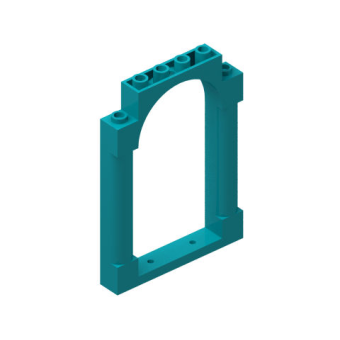 Deur, Kozijn 1x6x7 gebogen met inkepingen en pilaren Dark Turquoise
