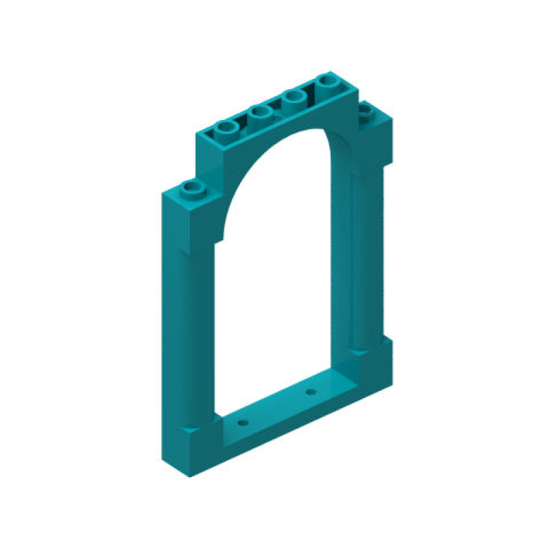 Deur, Kozijn 1x6x7 gebogen met inkepingen en pilaren Dark Turquoise