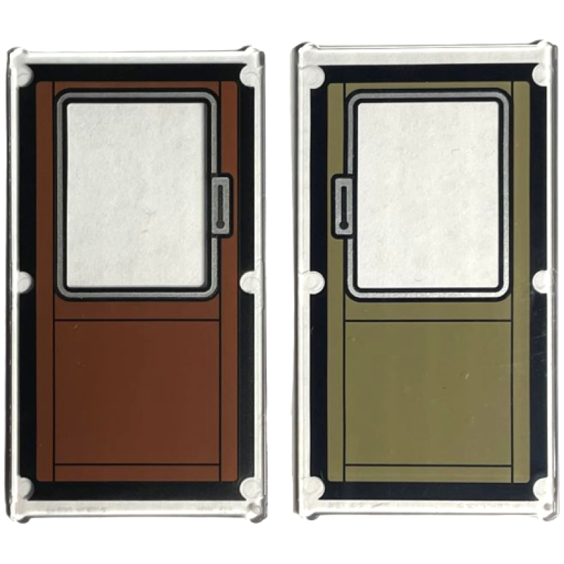 Glas voor Raam 1x4x6 met deur opdruk aan beide zijden Trans Clear