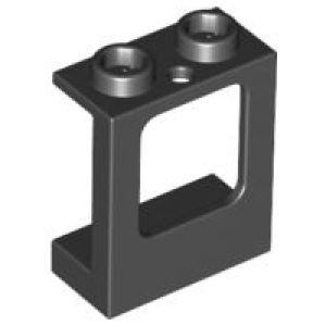 Raam 1x2x2 met enkel gat aan boven en onderkant Black