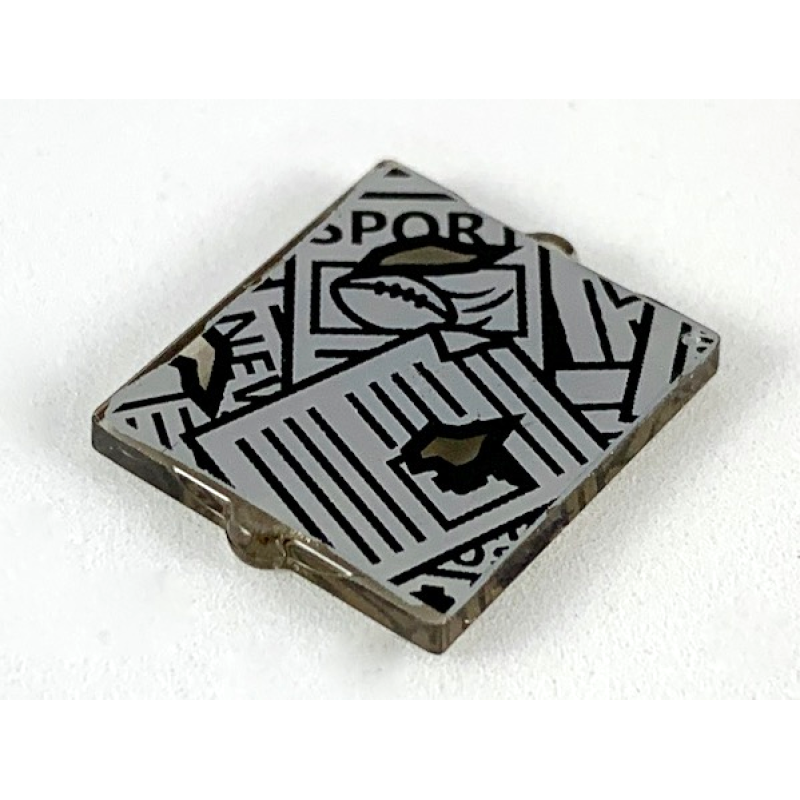 Glas voor Raam 1x2x2 met verspreid kranten opdruk Trans Brown (Trans Black)