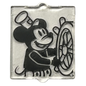 Glas voor Raam 1x2x2 met Mickey Mouse en scheepswiel Trans Clear