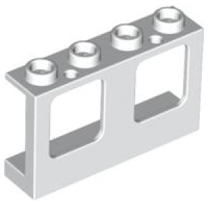 Raam 1x4x2 met 1 Gat aan Onder- en Bovenkant voor glas White