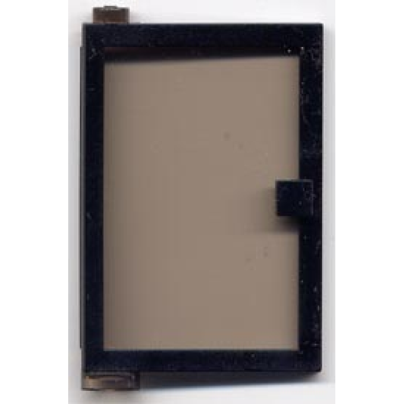 Deur 1x4x5 links met transparant donker bruin (oud trans black) glas Black