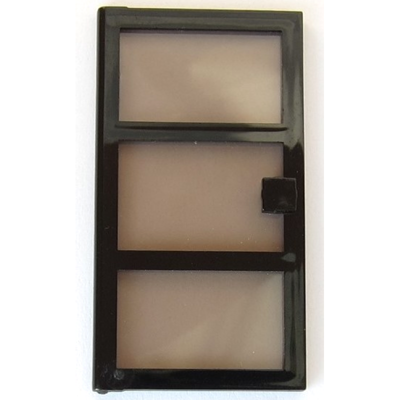 Deur 1x4x6 met 3 ruiten en transparant donker bruin (oud trans black) glas Black