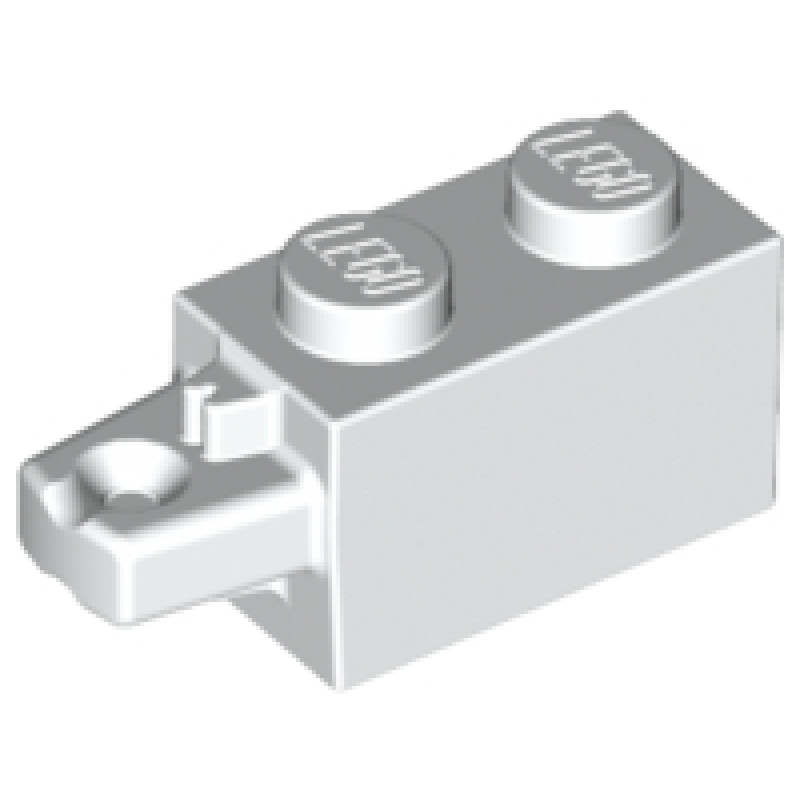 Scharnier, Steen 1 x 2 met 1 vinger horizontaal White