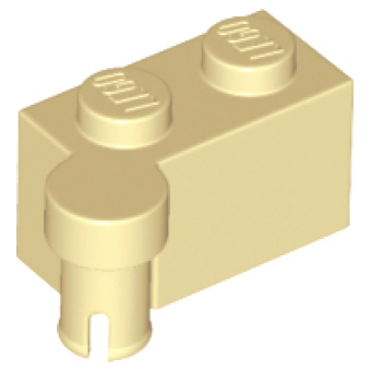 Scharnier Steen 1x2 met pin Tan