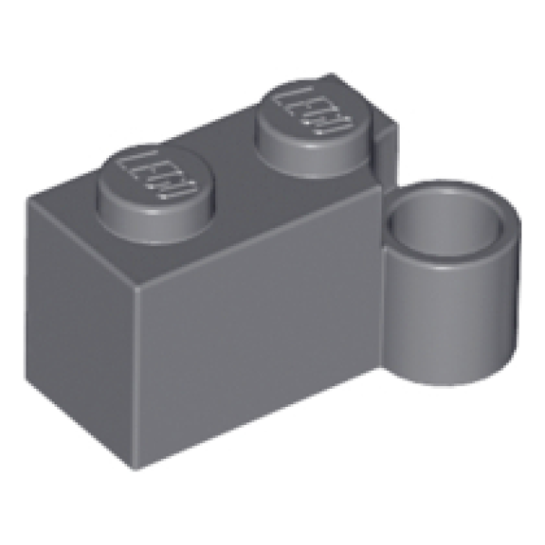 Scharnier Steen 1x2 met gat Dark Bluish Gray