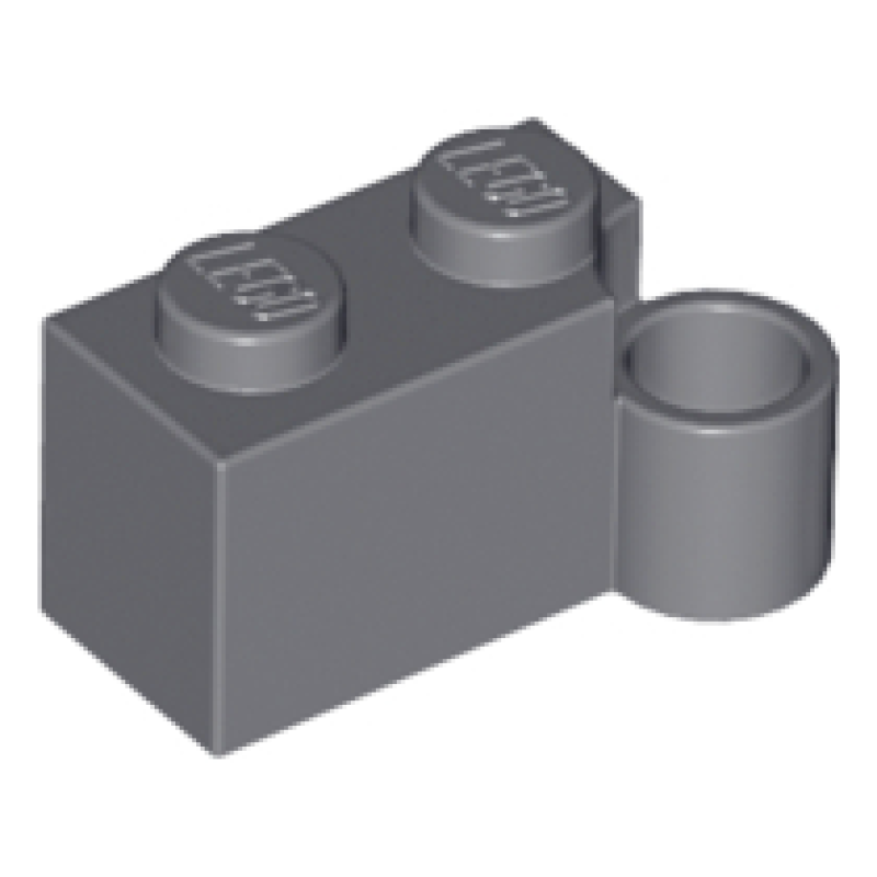 Scharnier Steen 1x2 met gat Dark Bluish Gray