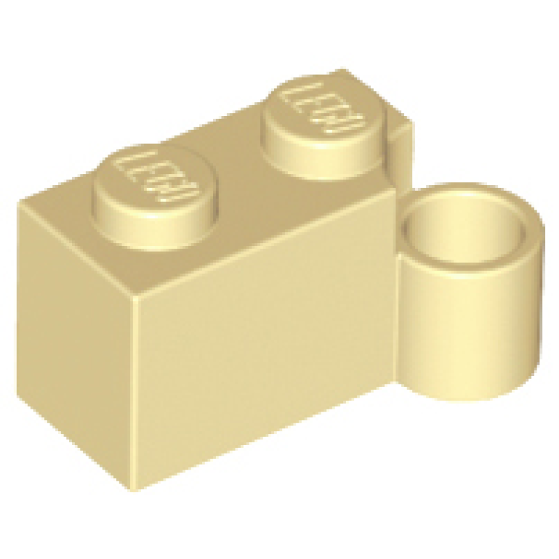 Scharnier Steen 1x2 met gat Tan