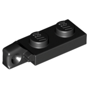 Scharnier, Plaat 1x2 met 1 vinger Black