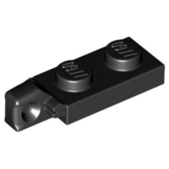Scharnier, Plaat 1x2 met 1 vinger Black