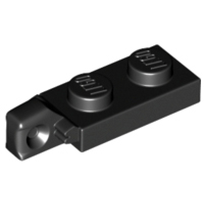 Scharnier, Plaat 1x2 met 1 vinger Black