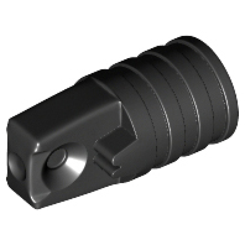 Scharnier Cilinder 1x2 met 1 vinger, as gat aan uiteinde zonder sleuven Black