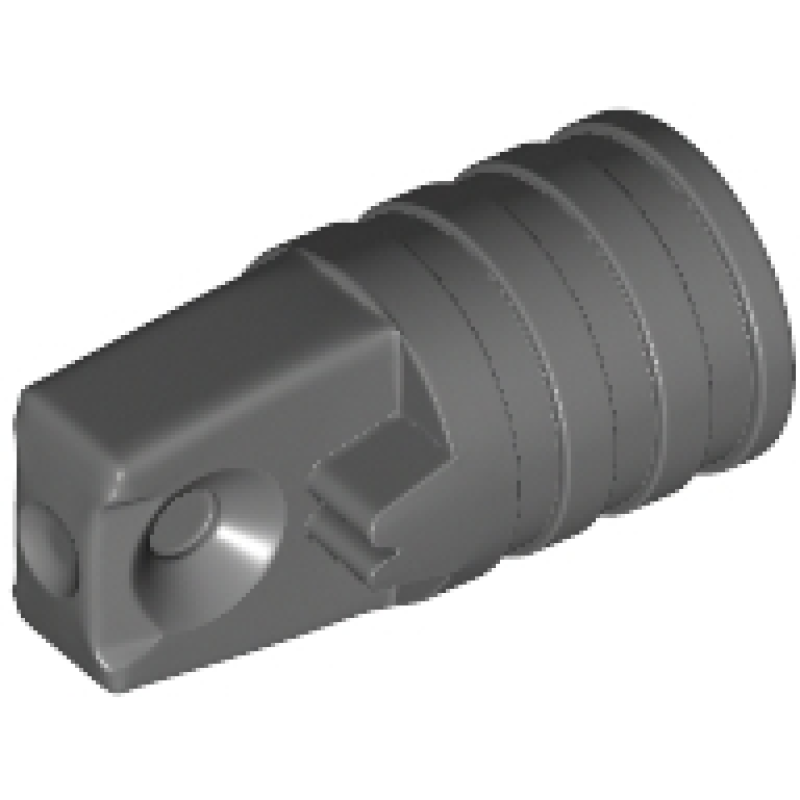 Scharnier Cilinder 1x2 met 1 vinger, as gat aan uiteinde zonder sleuven Dark Bluish Gray
