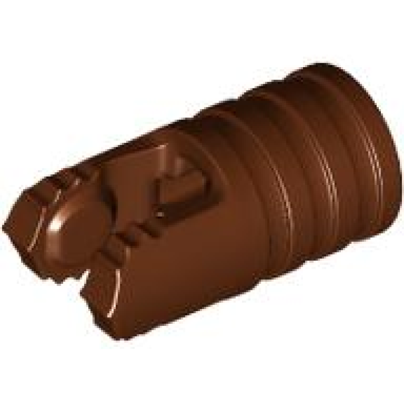 Scharnier Cilinder 1x2 met 2 vingers, as gat aan uiteinde zonder sleuven Reddish Brown