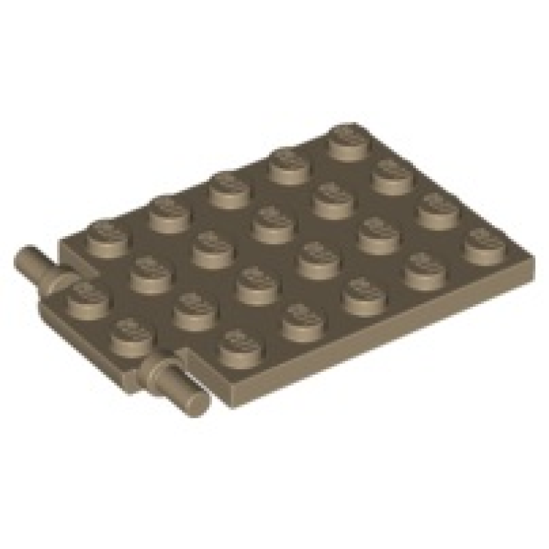 Plaat, Aangepast 4x6 met valluik scharnier Dark Tan