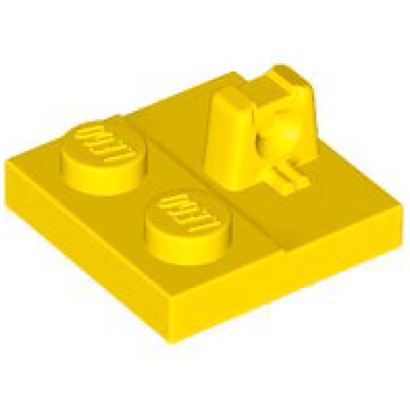 Scharnier, Plaat 2x2 vergrendeling met 1 vinger aan bovenkant Yellow