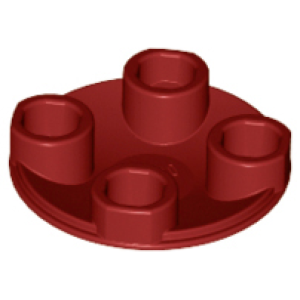 Plaat, Rond 2x2 met afgeronde onderkant Dark Red