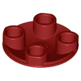 Plaat, Rond 2x2 met afgeronde onderkant Dark Red
