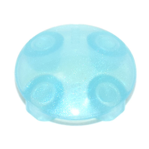 Plaat, Rond 2x2 met afgeronde onderkant Satin Trans Light Blue