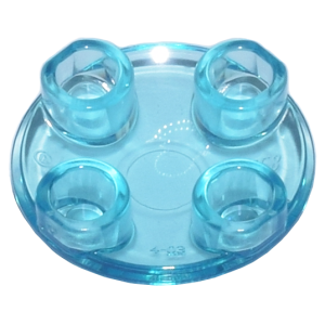 Plaat, Rond 2x2 met afgeronde onderkant Trans Light Blue